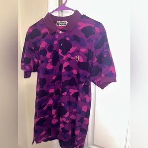 BAPE camo ape head one point polo shirt